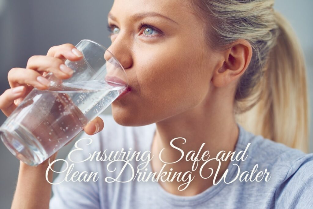 A woman drinking pure and clean water