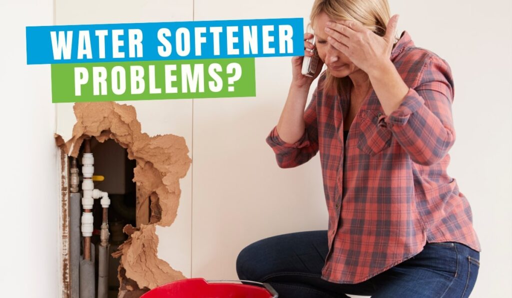 A woman calling water softener professionals