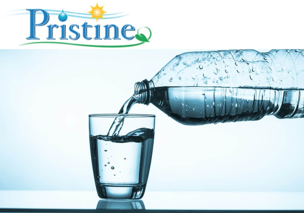 Pouring pure water from Pristine Water Softeners